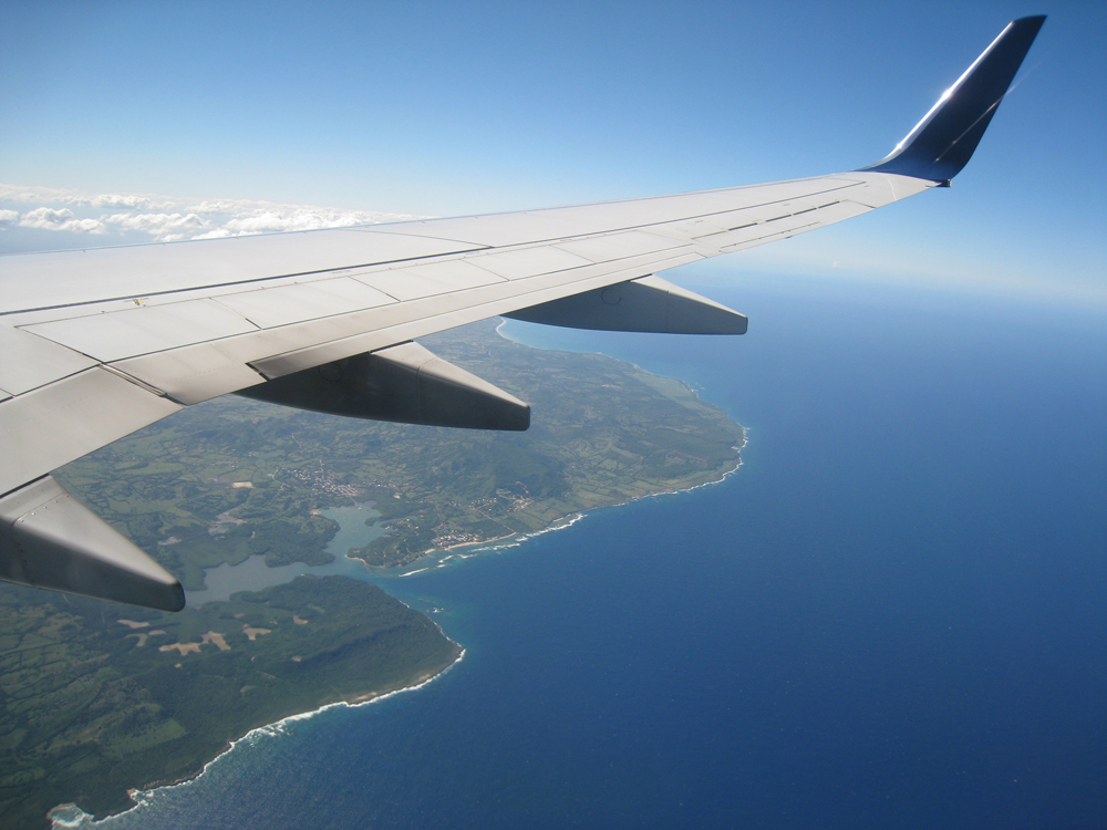 Vistas de República Dominicana desde el avión